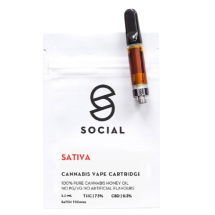 Social - Honey Oil Cartridge (1ML) - Sativa